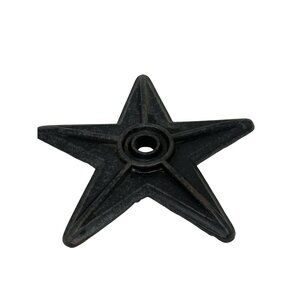 VTG Cast Iron Star Plate 5-Pointed Black Metal Base Stand 8" Heavy Architectural